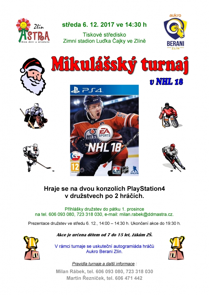 Mikulášský turnaj v NHL18 na PS4 