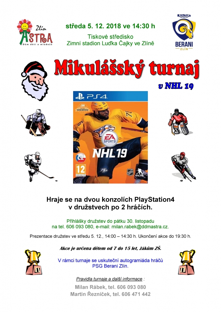 Mikulášský turnaj v NHL19 na PS4 