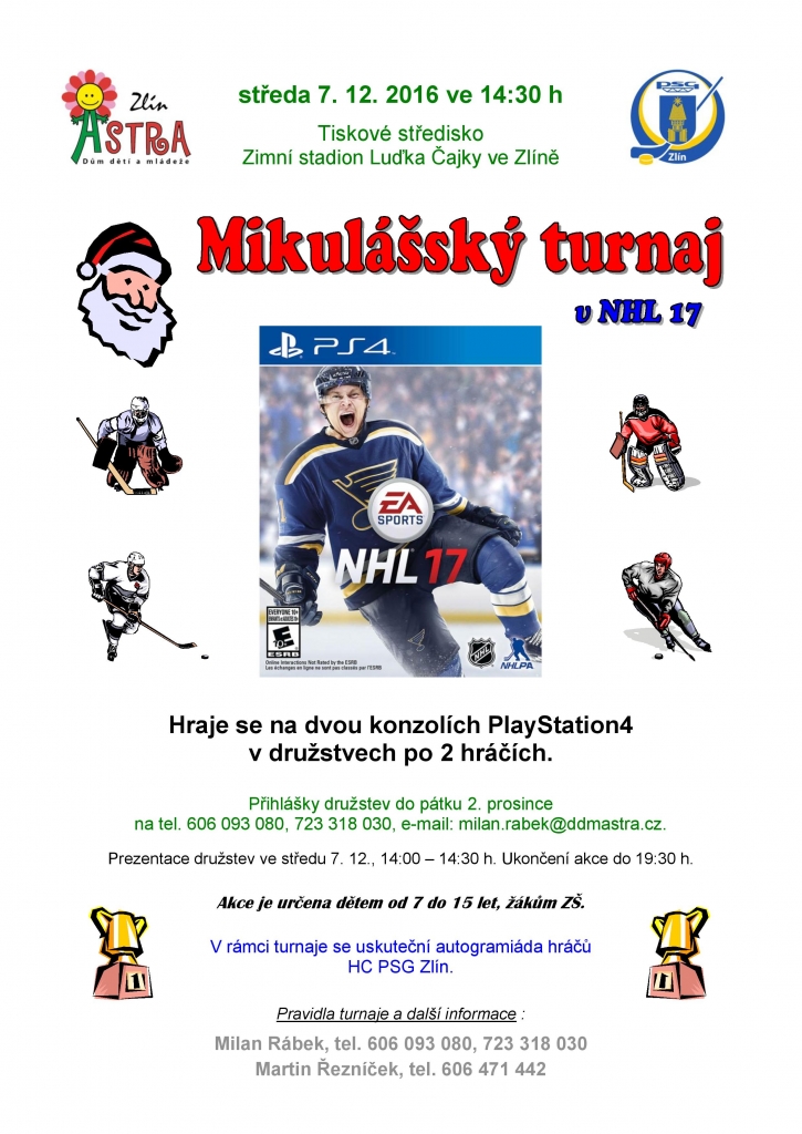 2016.12.07 | Mikulášský turnaj v NHL17 na PS4 