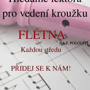 Hledáme lektora na vedení kroužku FLÉTNY