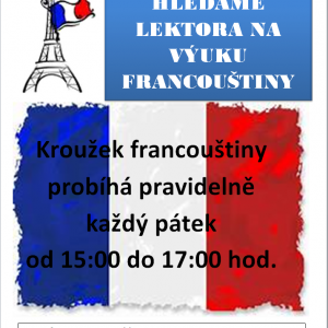 HLEDÁME LEKTORA/KU FRANCOUŠTINY
